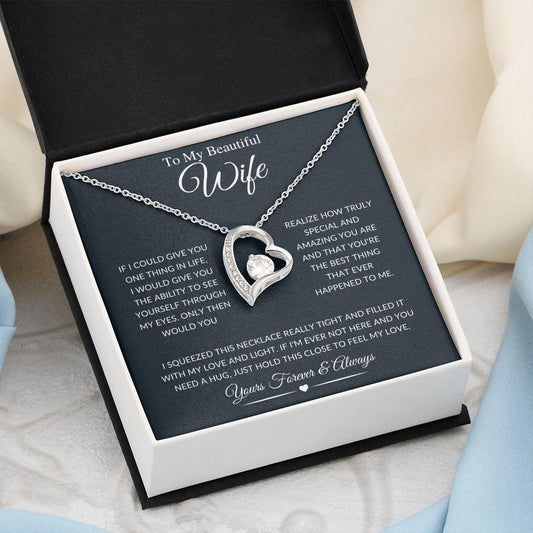 To My Beautiful Wife | Yours Forever & Always | Forever Love Necklace - ALL4THEGIFTOFIT