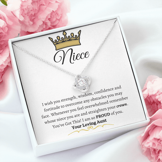 Niece | I Am So Proud Of You | Love Knot Necklace - ALL4THEGIFTOFIT