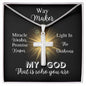 Way Maker | Cross Necklace - Gift for Easter, Baptism, First Communion, Confirmation, Birthdays - ALL4THEGIFTOFIT