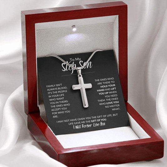 To My Step Son | You are my Greatest Gift | Cross Necklace - ALL4THEGIFTOFIT