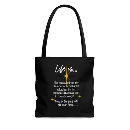 Life is not Measured By Tote Bag (AOP) - ALL4THEGIFTOFIT